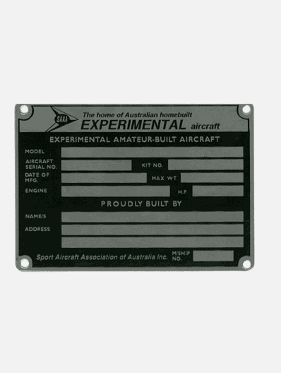 Aircraft Data Plate